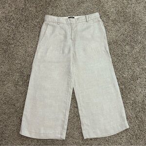 J. Crew Womens Size 6 100% Linen Cropped Wide Legged Pants